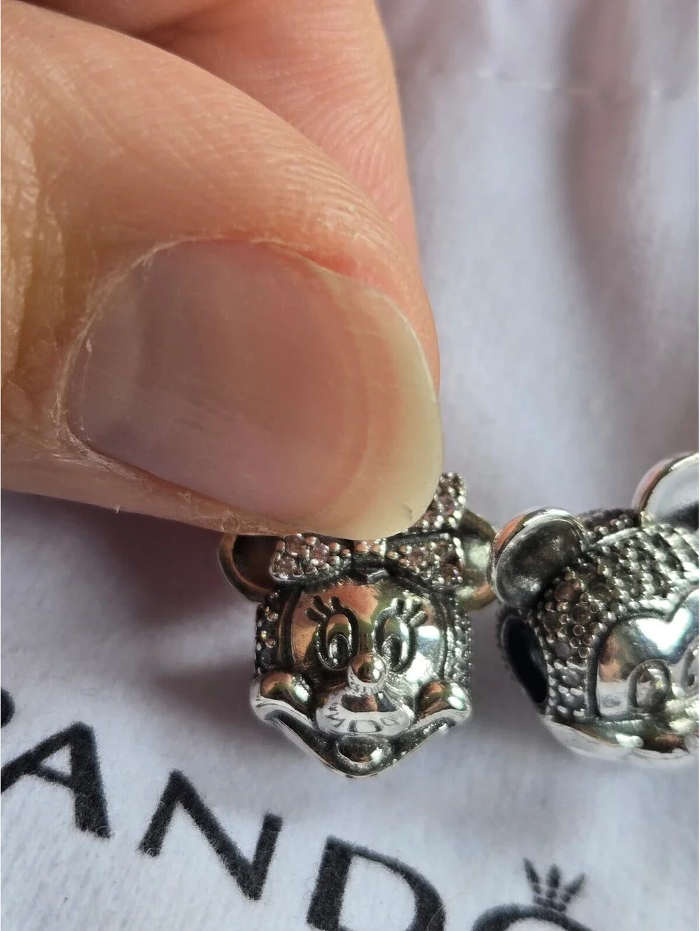Minnie and mickey pandora charm clip bundle cubic zirconia